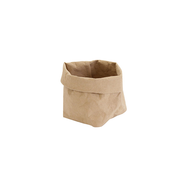 Washable Paper Bag Pot Cover Brown Small