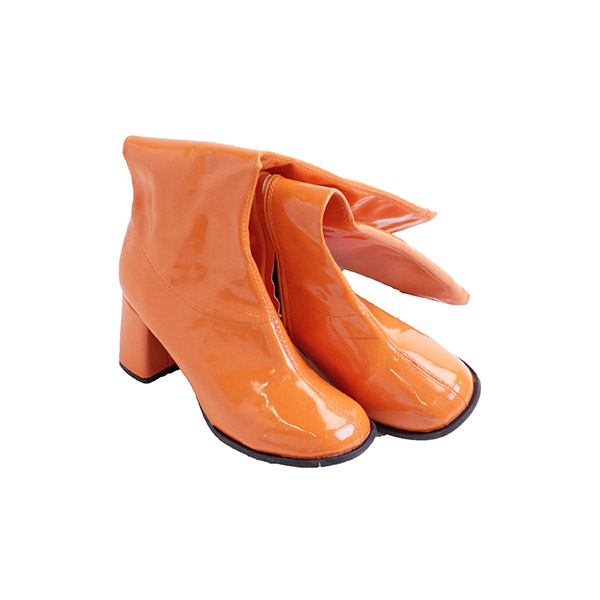 orange patent boots